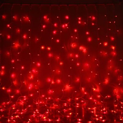 Гирлянда "Занавес" улич. УМС, Ш:2 м, В:3 м, Н.Б. 3W LED-760-220V, БЕЗ контр. КРАСНЫЙ 
