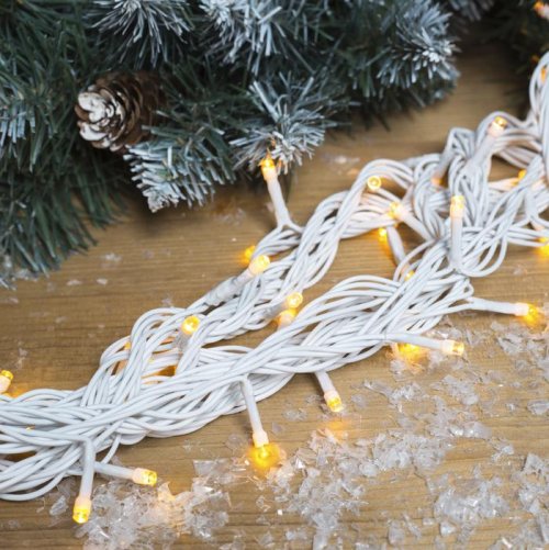 НИТЬ уличная, УМС, Д: 10 м, Н.Б. 3W LED-100-220V, ЖЕЛТЫЙ    