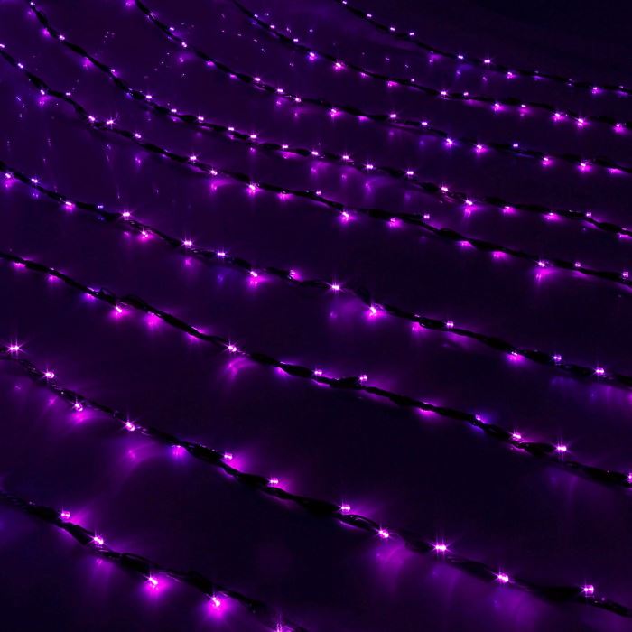 Гирлянда "Дождь" улич. Ш:2 м, В:1,5 м, Н.Т. LED-400-220V, контр. 8 р, ФИОЛЕТ 